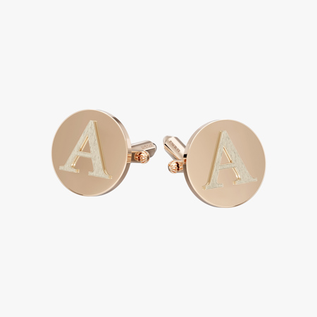 Alphabet Gold Cufflinks (A)